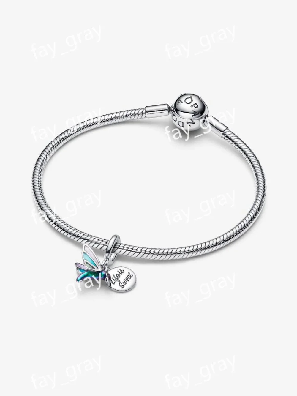 Pandora Hummingbird Double Dangle Charm